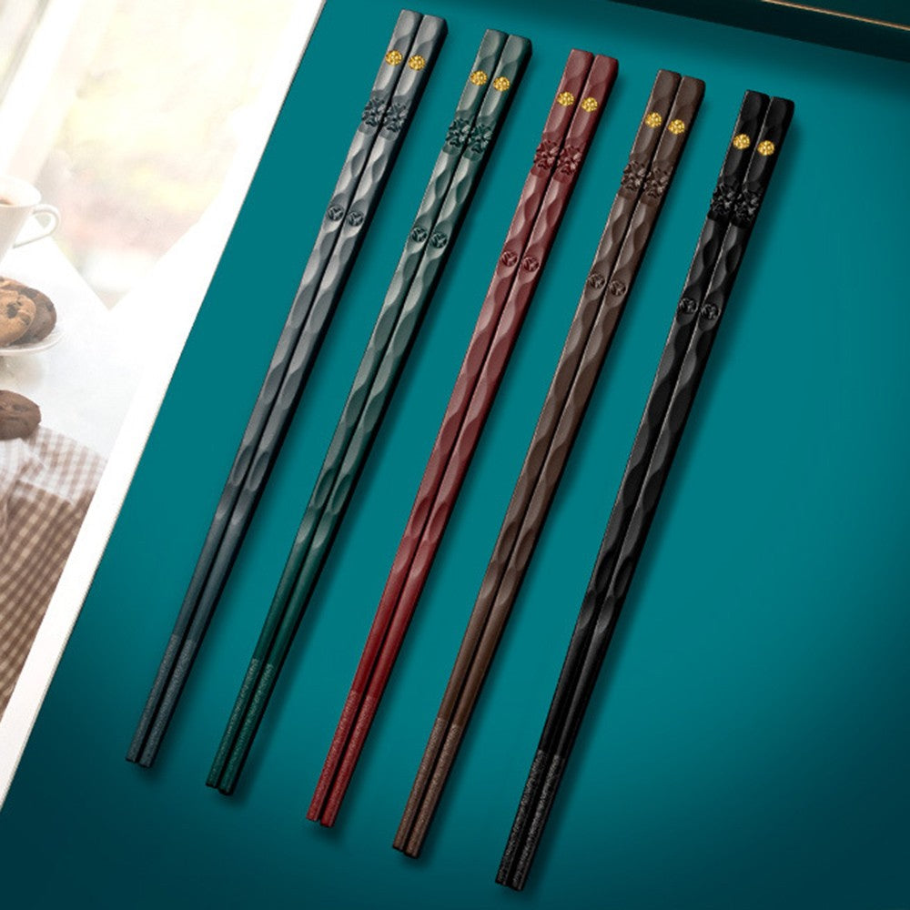 5 Pares de Hashis Japoneses Chineses para Comer Sushi Reutilizáveis de Metal Coreano Conjunto de Talheres Saudáveis