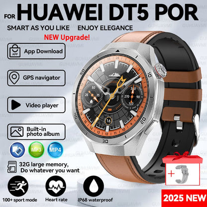 2025 New For HUAWEI GT 5 Pro 32Gb Memory SmartWatch AGPS Beidou Navigation Sapphire Screen HD Video Bluetooth Call SmartBracelet
