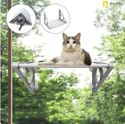 Rede de Gato para Janela Cama para Gatinho Cadeira de Sol Nicho Suspenso Sofá de Gato Túneis de Dois Andares Ventosa para Parede Cama Suspensa para Animais de Estimação de Inverno