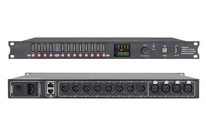 DP48X Processador de Áudio Digital Profissional 4 Entradas 8 Saídas Processador Drive Rack com RIR DEQ Sistema de Gerenciamento de Alto-falantes 192KHZ