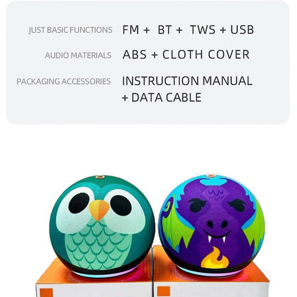 Mini Caixas de Som Bluetooth Sem Fio Rádio FM Portátil Multifunção Cancelamento de Ruído Festa Desenho Animado Presentes de Aniversário Caixas de Som Inteligentes