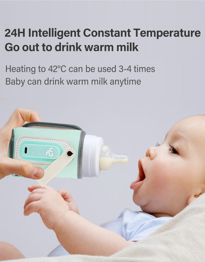 MAMIJOY  Portable Baby Bottle Warmer Feeding Bottle Heat Keeper Travel Warmer Cover USB Heater Outdoor Bottle Warmer