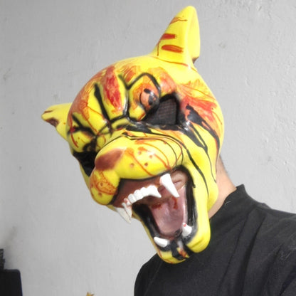 Hotline Miami Tony Tiger Mask Game Cosplay Funny Animal Head Cover Horror Tiger Mask Halloween Party Prop Bloody Tiger Mask