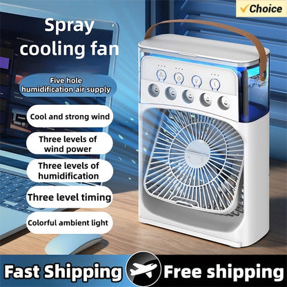 Portable 3 in 1 Mini Ac Air Cooler Fan for Home Products Conditioner Household Small Night LED Humidifier Lights Camping Room