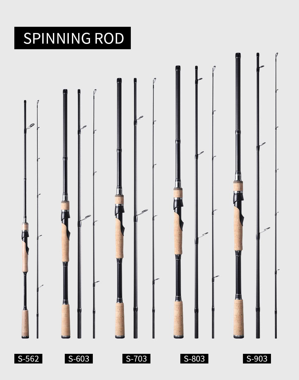 Vara de Pesca LINNHUE TS Fuji Guide Lure Rod 1.68-2.7m 2/3 Seções Fibra de Carbono Leve Vara de Spinning Vara de Baitcasting Haste de Presente Capa de Vara