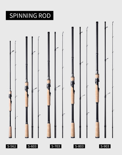 Vara de Pesca LINNHUE TS Fuji Guide Lure Rod 1.68-2.7m 2/3 Seções Fibra de Carbono Leve Vara de Spinning Vara de Baitcasting Haste de Presente Capa de Vara
