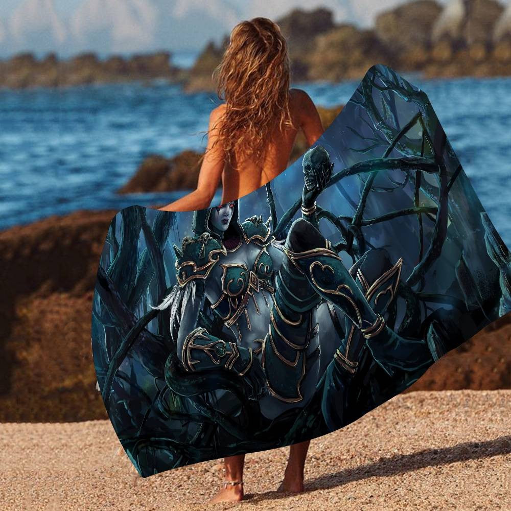 World Game Of W-Warcraft Microfiber Printed Beach Towel Mountain Climbing Yoga Beach Swimming Running Absorbent Soft Towel