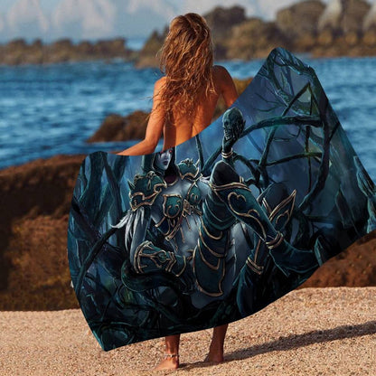 World Game Of W-Warcraft Microfiber Printed Beach Towel Mountain Climbing Yoga Beach Swimming Running Absorbent Soft Towel