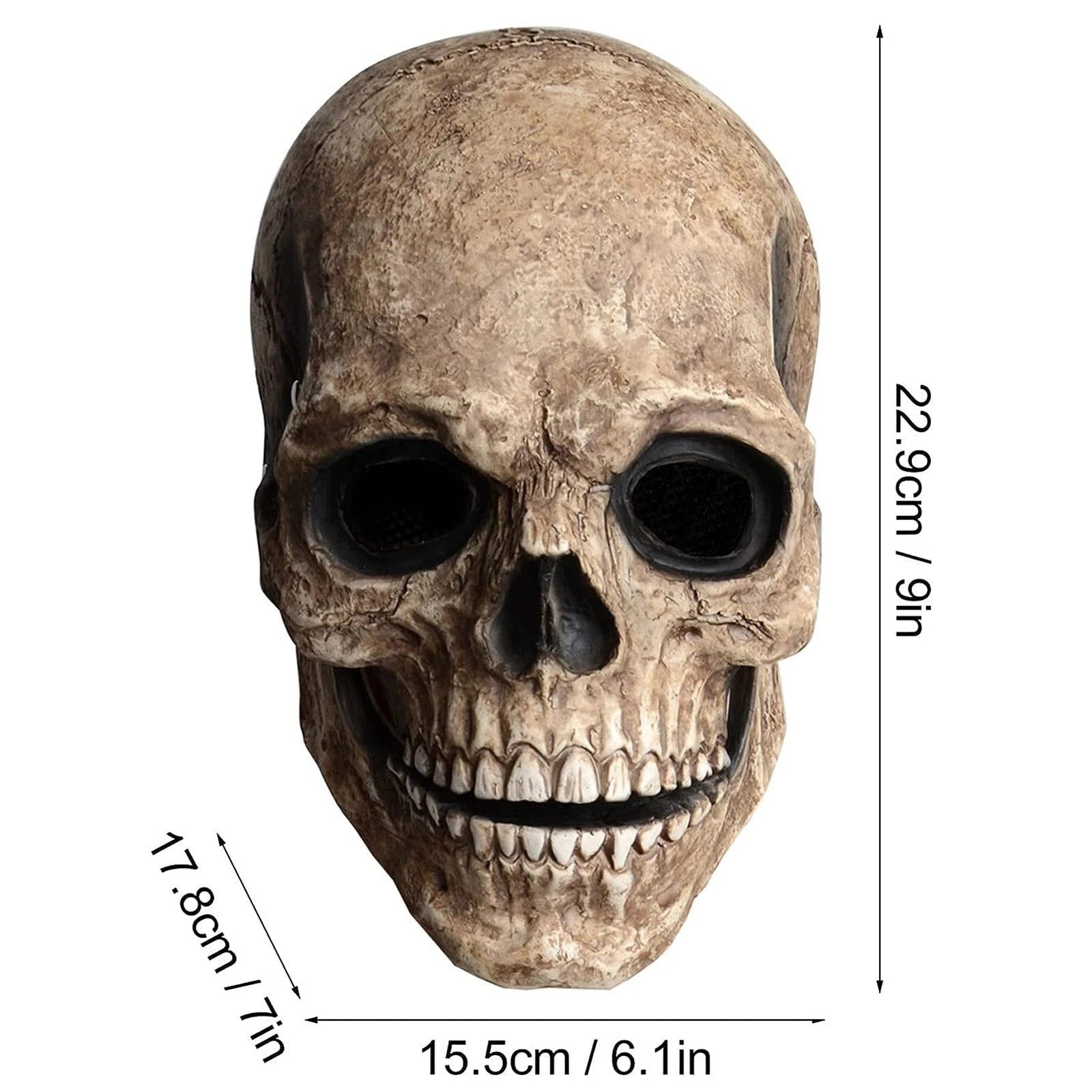 Full Head Skull Helmet Breathable Movable Jaw Mask Halloween Skull Mask Comfortable Skull Mask For Cosplay Haunted House