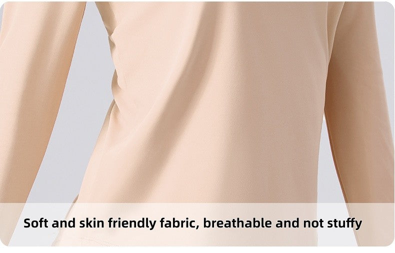 Naked Spring and Autumn Round Neck Fitness Yoga Clothing, Slimming and Slimming Base, Sports Top, Pilates Long Sleeve, Female