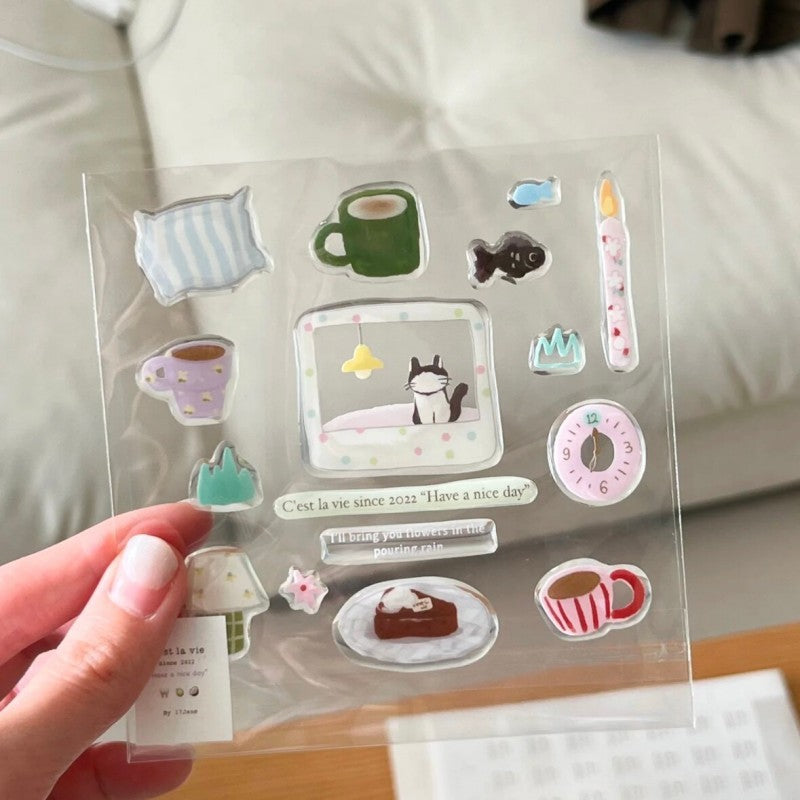 Korean INS-style Jelly Stickers Cute 3D Relief Decal Decorative Kawaii Stickers Mobile Phone Case DIY PC Waterproof Decals