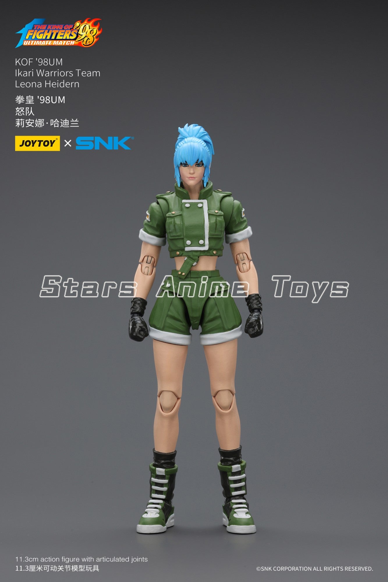 Original JOYTOY 1/18 Action Figure SNK KOF'98UM Ikari Warriors Team Leona Heidern/Ralf Jones/Clark Still Modelo de Brinquedo