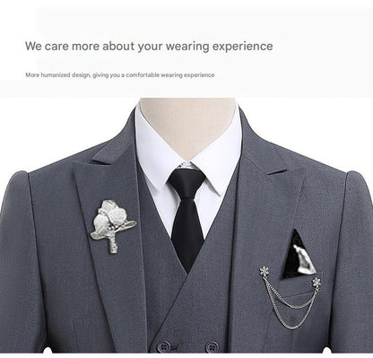 High Quality Classic Men Suit Tuxedo Peak Lapel Groomsmen Wedding Suits Set 3 Pieces(Jacket+Pants+Vest)Fashion Men Business Suit