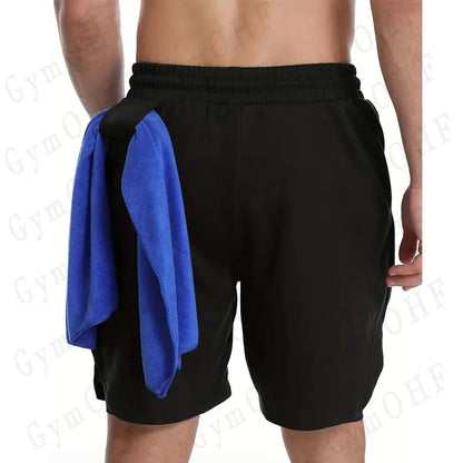 Men's UFC Printed Quick-Dry Double-Layer Sports Shorts, Breathable Tennis Training Shorts