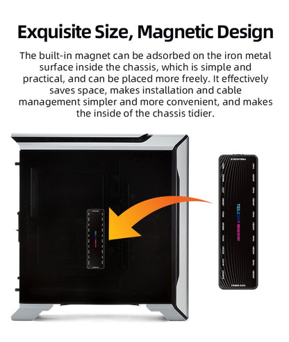 Teucer 1 to 10 12V/4Pin PWM 5V/3Pin Addressable ARGB Hub Splitter Adapter SATA Power Supply Interface  Concentrator For Case Fan