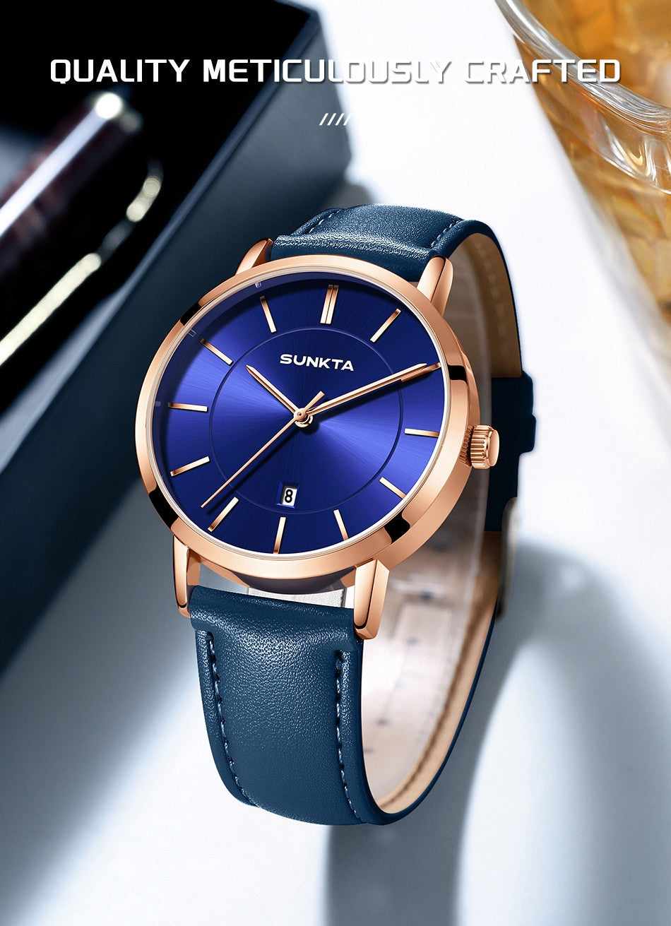 LIGE Sunkta Man Watch Fashion Luxury Waterproof Ultra Thin Date Casual Clock Leather Classic Quartz Watches for Men Reloj Hombre