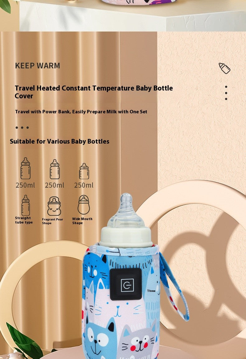 Cartoon Warm Milk Cover Three-level Heating Constant Temperature Bottle Cover Portable Universal Baby Bottle Insulation Cover
