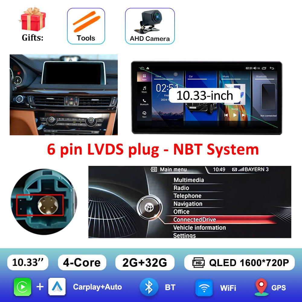 para BMW X5 F15 X6 F16 2014 - 2018 Sistema NBT/EVO Rádio Multimídia para Carro Android 15 GPS Navegação 4G BT Carplay Auto Ferramentas