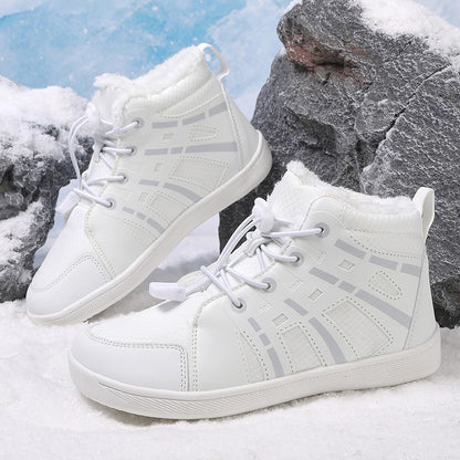 Fashion Kids Snow Boots Wide ToeBox Shoes Kid's Waterprof Barefoot Sneakers Boys Girls Warm Cotton Lightweight Non-slip Sneakers