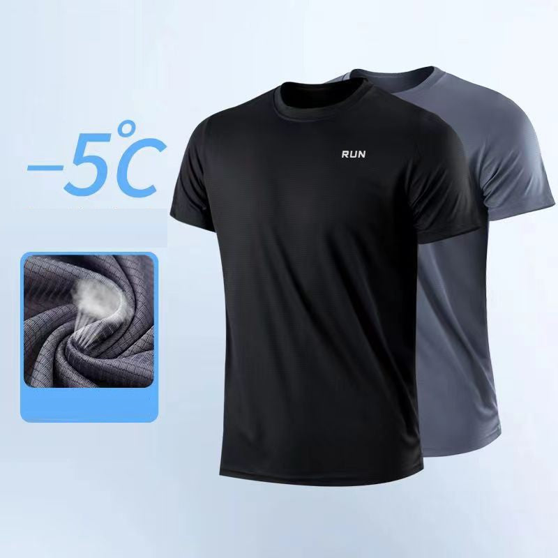 Men Fitness Gym t-Shirt Quick Dry Sport Running Shirts Man Short Sleeve Bodybuilding Top Training Football Jersey Man Sportswear