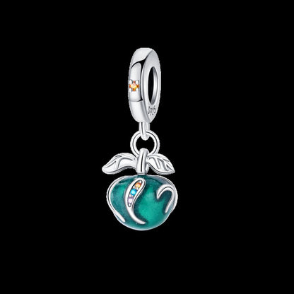 925 Sterling Silver Green Series Flower Tree Apple Pendant DIY Fine Beads Fit Original Charms Bracelet Women Jewelry Diy