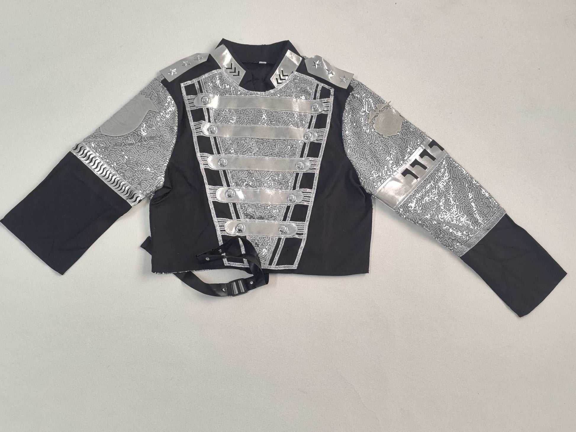 Michael Jackson Inspired Costume Military Sequin Jacket MJ Thriller Stage Performance Outfit Unisex Halloween Party