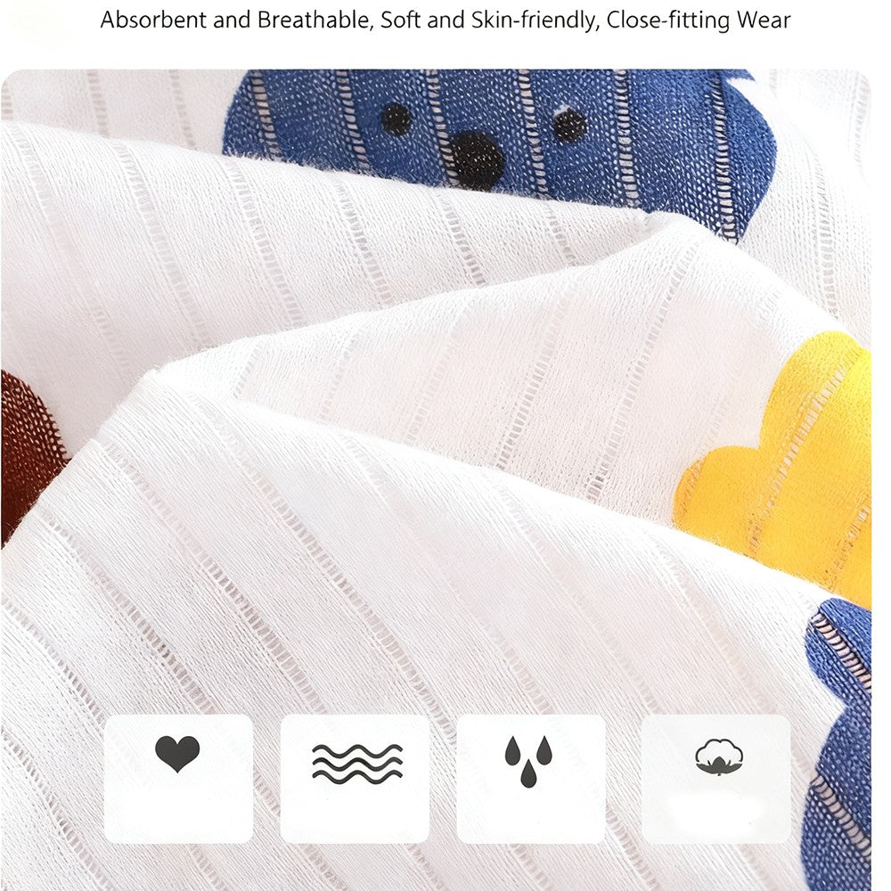 Children's Pure Cotton Home Clothes Set Boys Girls Seven-quarter Sleeve Pajamas Thin Breathable Air-conditioned Clothes