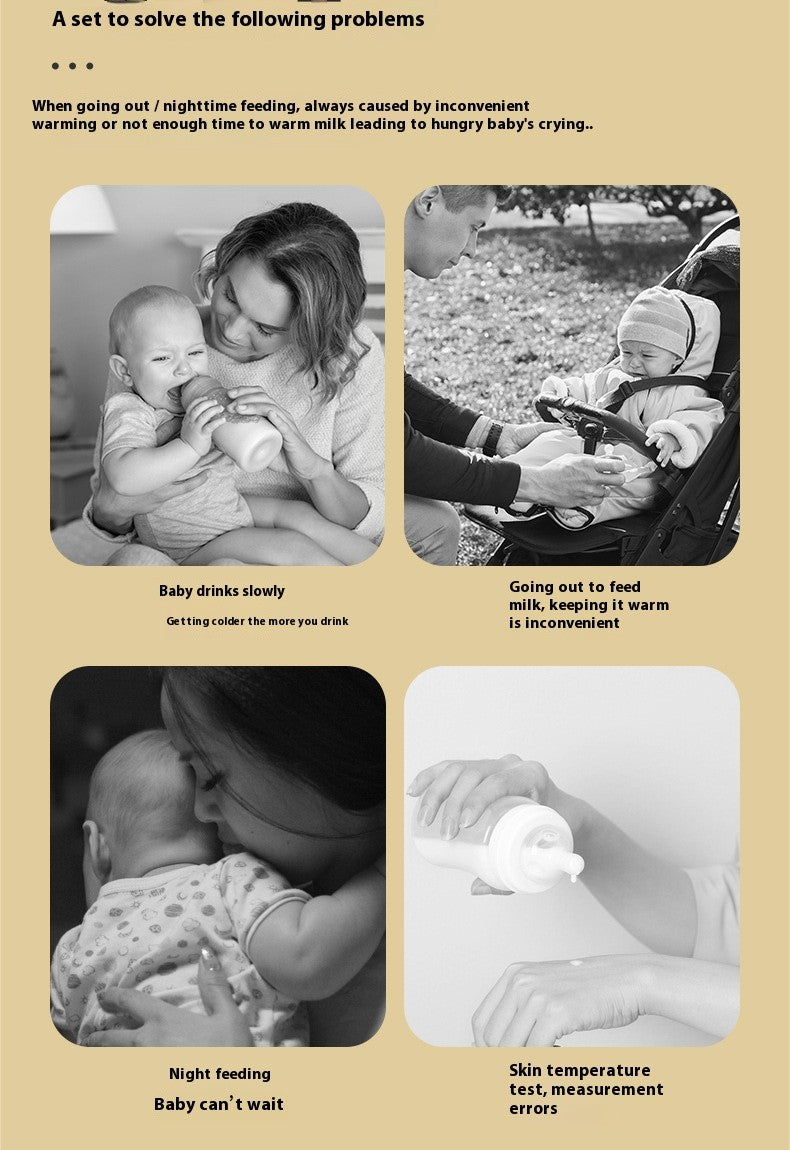 Cartoon Warm Milk Cover Three-level Heating Constant Temperature Bottle Cover Portable Universal Baby Bottle Insulation Cover