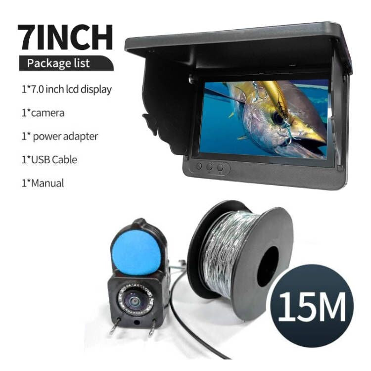 Localizador de Peixes Portátil com Sonda, Câmera de Pesca Subaquática Portátil 1080P de 4,3 Polegadas LCD com Visão Noturna e Ângulo de 120°