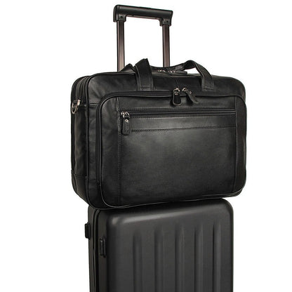 High Quality Genuine Leather Men Briefcase Business bag Crazy Horse Leather Large 17"inch Laptop Bag male Portfolio Office Case