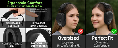 PROHEAR Youth Electronic Shooting Ear Protection Slim Fit Sound Amplification Noise Compression Earmuffs for Gun Range Hunting