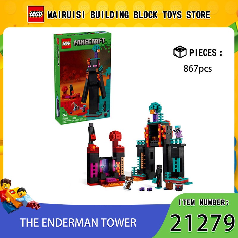 Lego Minecraft Series 21279 Enderman Tower Building Blocks Boys and Girls Toys Children's Day Gifts