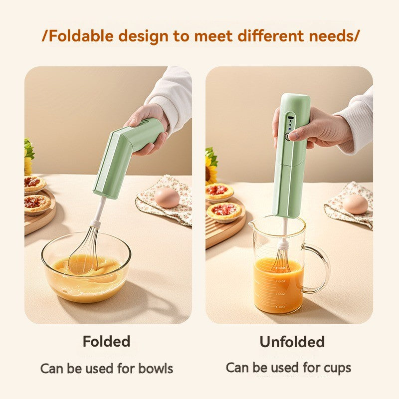 Batedor de Ovos Portátil Elétrico Sem Fio Recarregável USB Mixer Dobrável Automático com Engrenagem Ajustável Utensílios de Cozinha Domésticos