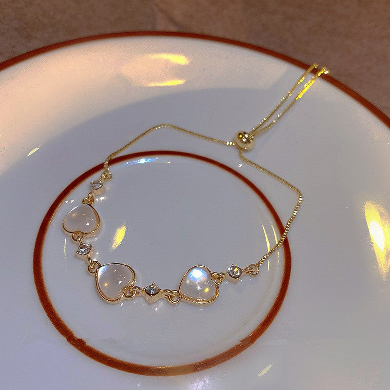 Pulseira de Tulipa de Opala Requintada com Zircônia para Mulheres Acessório Diário Personalizado da Moda Joias para Festas Presentes de Aniversário
