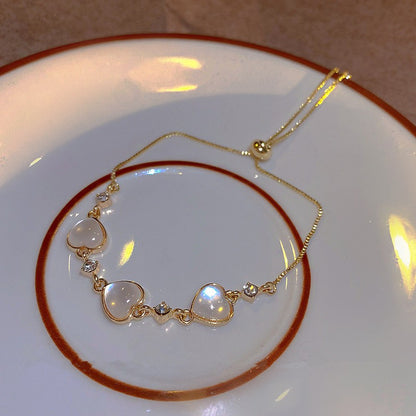 Pulseira de Tulipa de Opala Requintada com Zircônia para Mulheres Acessório Diário Personalizado da Moda Joias para Festas Presentes de Aniversário