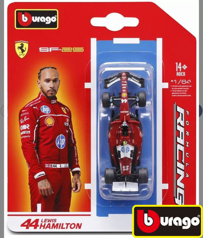 Bburago 1/64 2025 F1 SF-25 Leclerc-#16 Hamilton-#44 RB21 Verstappen-#1#22 MCL39#4#81 W16 Modelo em Liga Miniatura Diecast Brinquedo de Presente