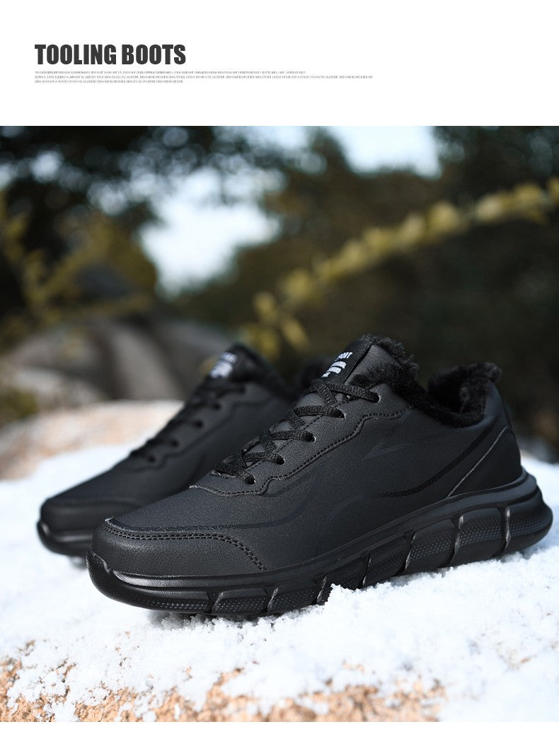 Tênis Masculino de Inverno Quente com Forro de Lã Confortável Impermeável Tamanhos Extras 46 47 48 Calçado Esportivo Casual Zapatillas Hombre