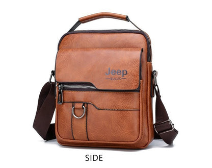 JEEP BULUO Luxury Brand Men Crossbody Messenger Bags Business Casual Handbag Male PU Shoulder Bag Large Capacity