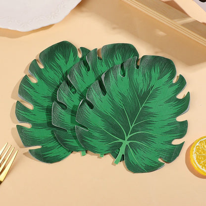 20-100Pcs Bulk Tropical Jungle Leaf Paper Napkin for Hawaiian Summer Beach Birthday Party Table Decoration Wedding Supplies