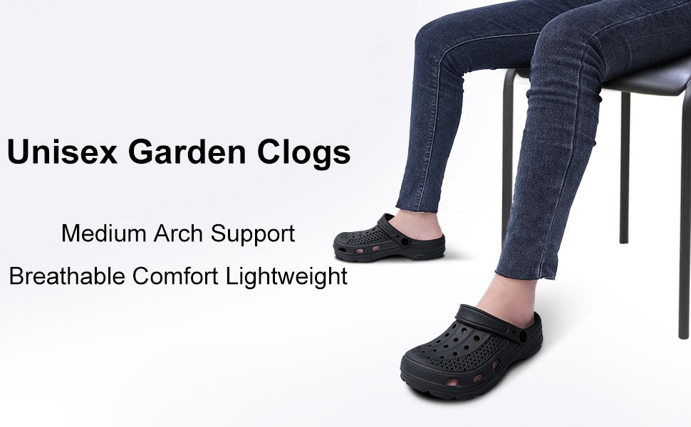 LItfun Adjustable Garden Clogs Breathable Cozy Home Shoes Men Clogs Sandals Arch Support Sandals For Men Classic Clogs Slippers