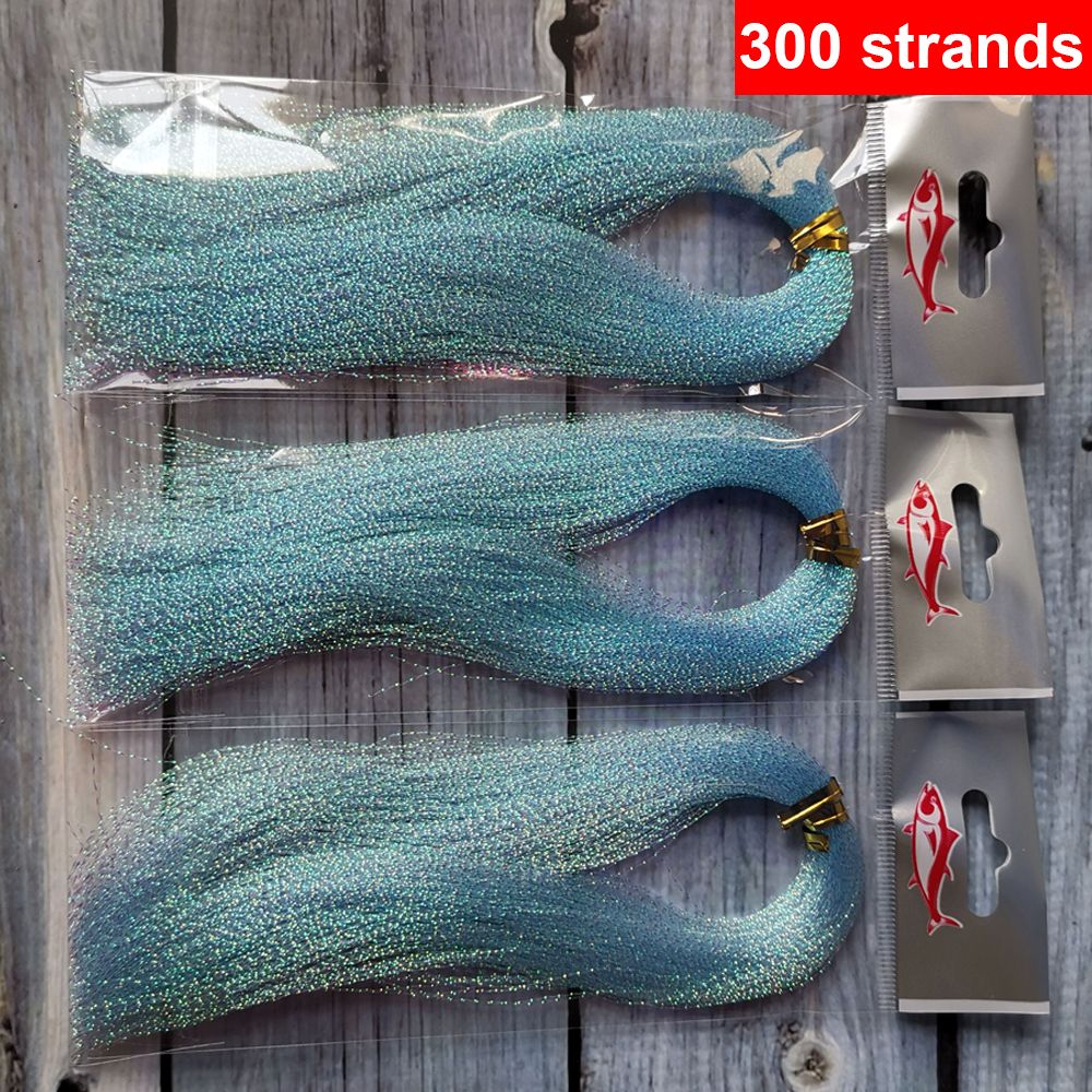 Pacote com 3 ou 10 unidades de 300 fios de tinsel torcido para iscas de pesca com mosca, linha de amarração, flash de cristal brilhante, material DIY