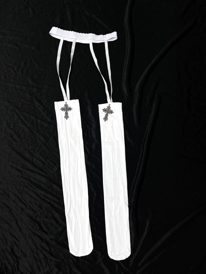 Sexy Nun Cosplay Costume Gothic Black Split Long Dress with Head Veil Halloween Carnival Party Fancy Dress for Women Nun