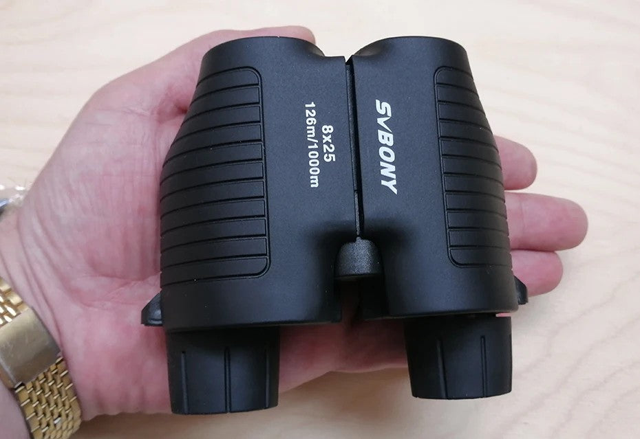 Svbony F9323A 8x25 Binóculos Porro Foco Fixo Preto Telescópio Caminhada Acampamento Observação de Pássaros