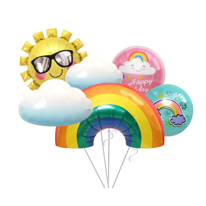 Sunglasses Sun Rainbow Cloud Shape Aluminum Film Balloon Birthday Party Banquet Children's Toy Baby Shower Decoration