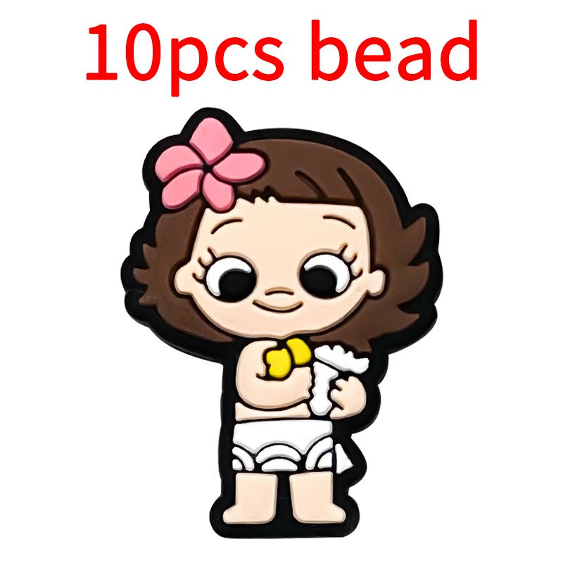 10pcs Mickey Minnie Silicone Pacifier Clips Food Grade Teethers For Baby DIY Baby Soother Nursing Pacifier Chain Accessories