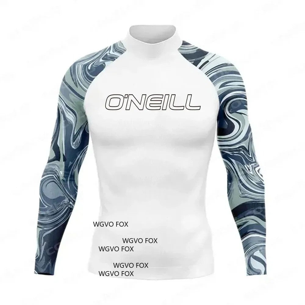 2025 Hot Men's long Sleeve Surfing Shirt Champion Rashguard For Surf Sportswear Beach UV Swimwear UPF50 Clothe