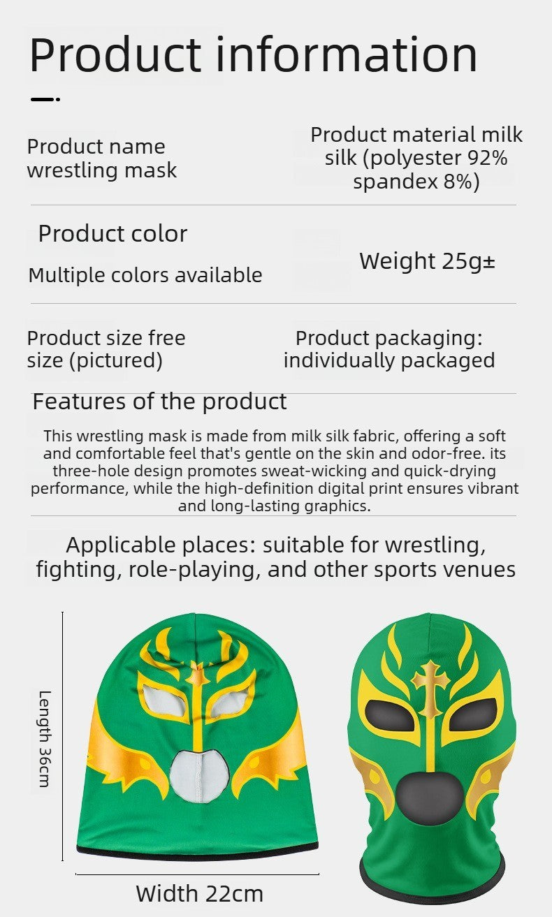 @ Mask Elastic Milk Silk Mask Lycra Fabric Print Halloween Party Dress Up Costume Party MaskBoxing Mask Wrestling