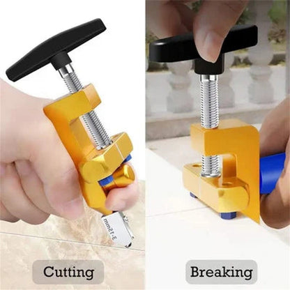 Cortador de Cerâmica e Vidro 2 em 1 Profissional Ferramenta Manual de Construção Portátil Conjunto de Cortador de Vidro com Diamante para Cortar Azulejos