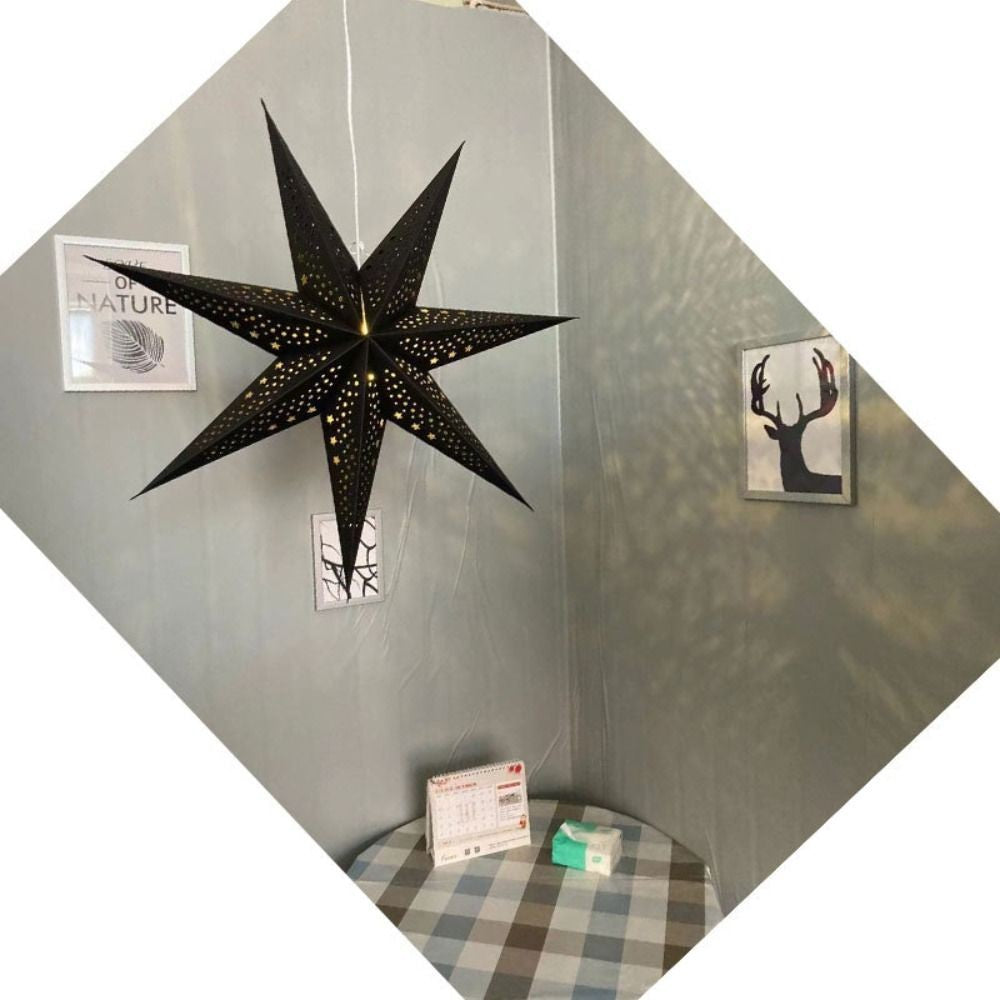 New 50/70cm Hollow Star Pendants Christmas Decorations Eid Mubarak Star Lanterns Folding Hanging Paper Stars Party Decorations
