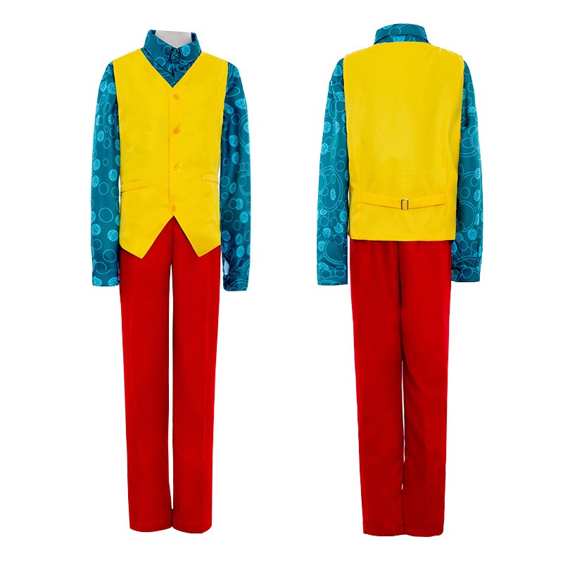 Costume de Cosplay du Film Joker, Joaquin Phoenix, Arthur Fleck, Clown Rouge Trempé, Perruque Verte, Ensemble Uniforme Personnal
